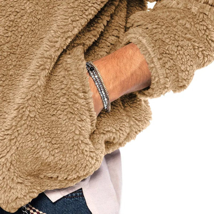 Mjuk Teddy Fleece Luvtröja för Herr med Full Dragkedja | Varm och Avslappnad Stil för Kalla Dagar 4