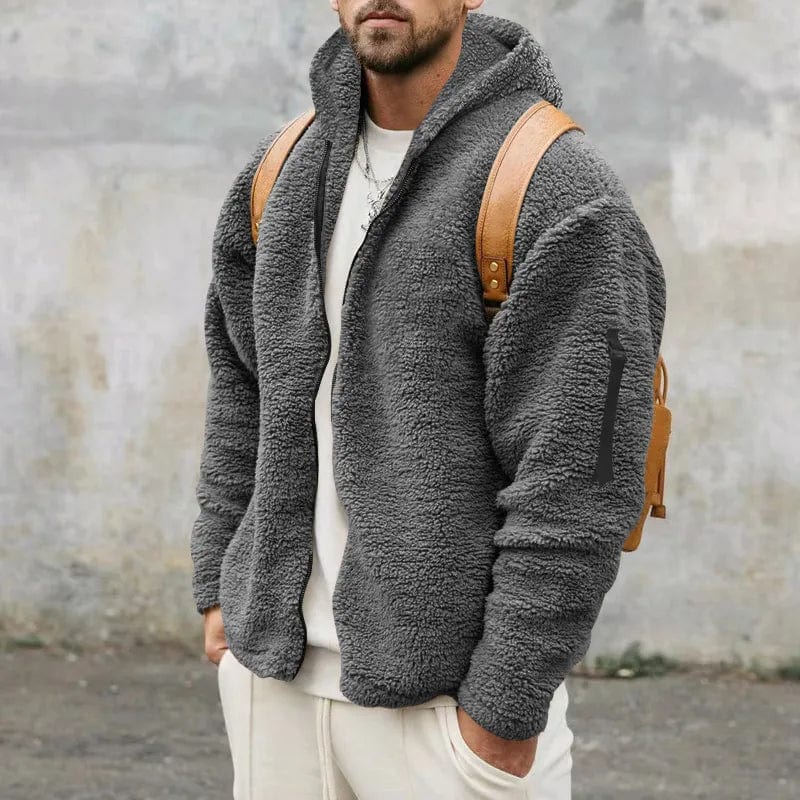Mjuk Teddy Fleece Luvtröja för Herr med Full Dragkedja | Varm och Avslappnad Stil för Kalla Dagar 5