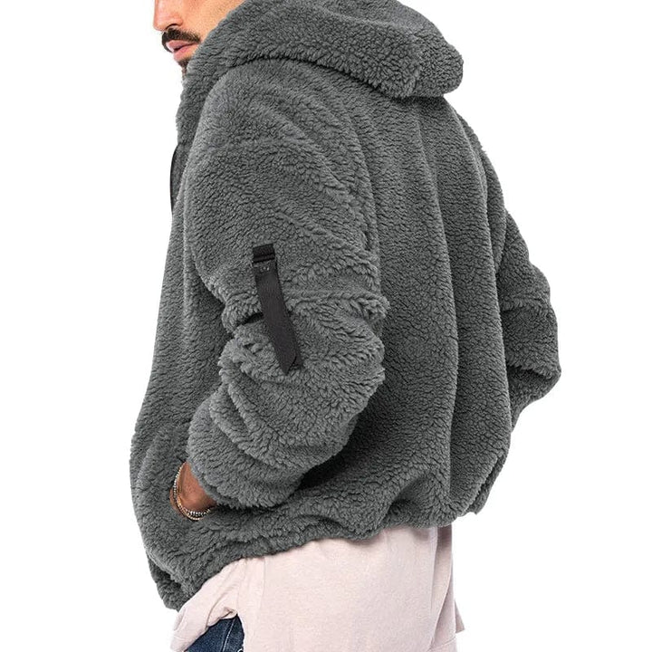 Mjuk Teddy Fleece Luvtröja för Herr med Full Dragkedja | Varm och Avslappnad Stil för Kalla Dagar 7