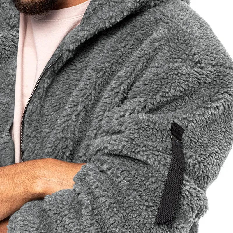 Mjuk Teddy Fleece Luvtröja för Herr med Full Dragkedja | Varm och Avslappnad Stil för Kalla Dagar 8