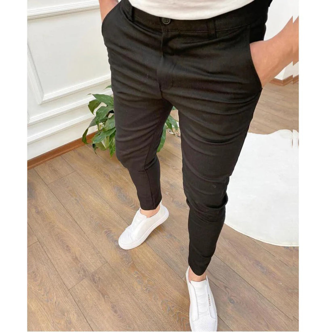 Moderna Arbetsbyxor Herr | Slim Fit Ankellängd med Mångsidig Stil | Bekväma Byxor för Alla Tillfällen 0