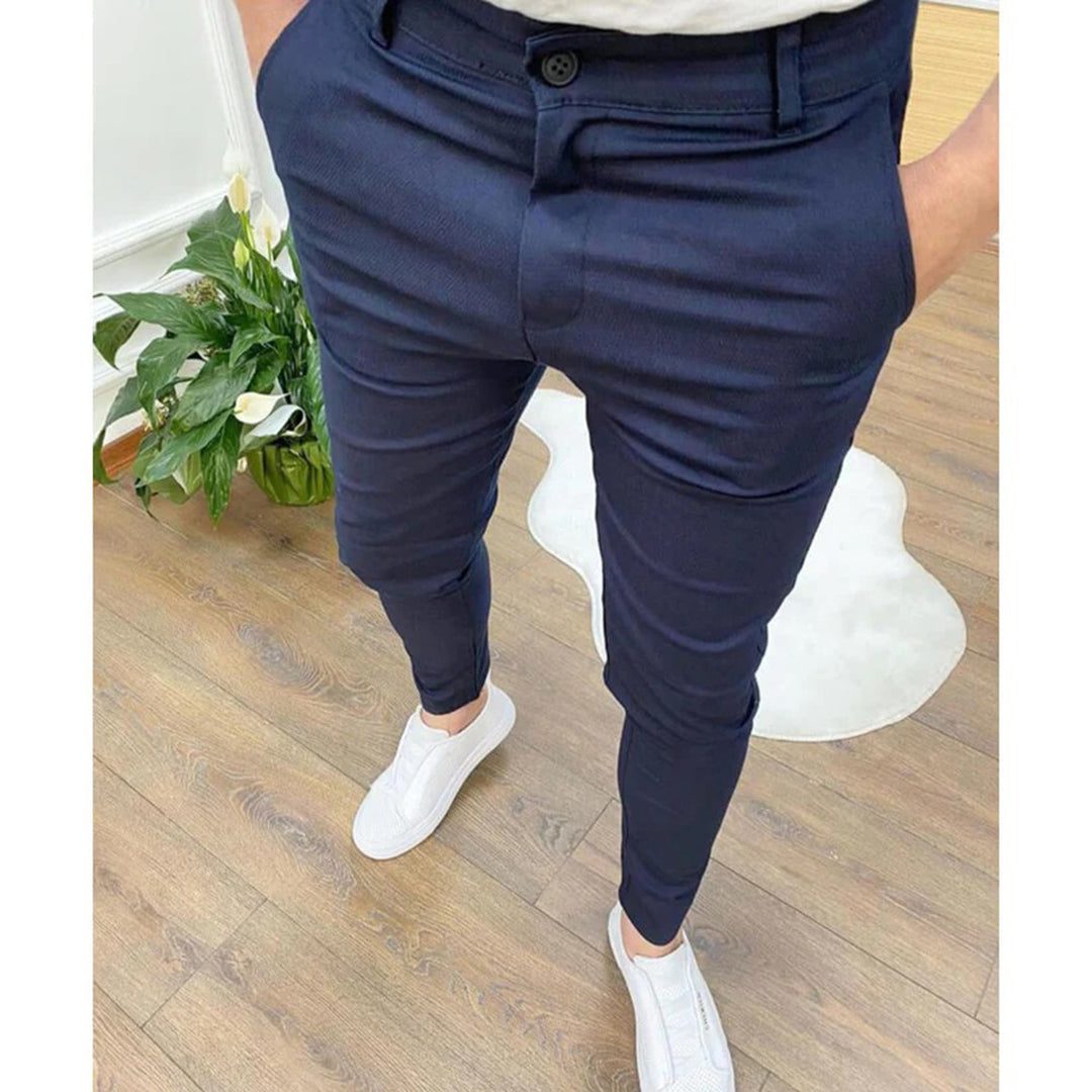 Moderna Arbetsbyxor Herr | Slim Fit Ankellängd med Mångsidig Stil | Bekväma Byxor för Alla Tillfällen 2