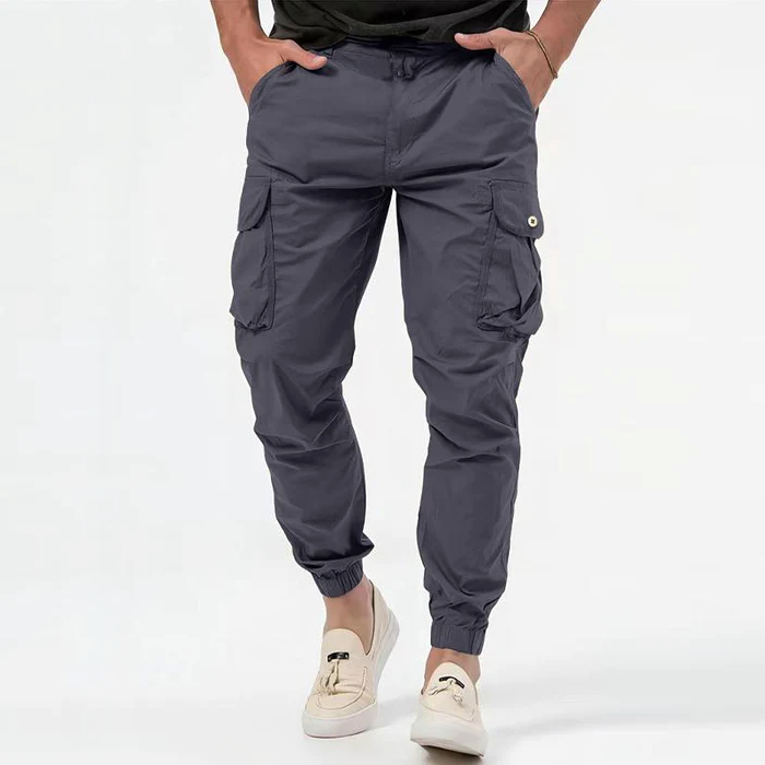Moderna Byxor | Cargo Pants med Slitstarkt Material &amp; Avsmalnande Passform | Bekväm och Mångsidig Stil för Alla Tillfällen 0