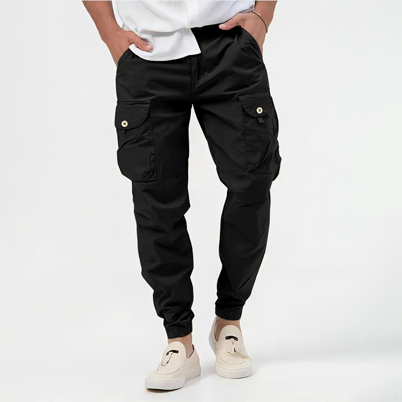 Moderna Byxor | Cargo Pants med Slitstarkt Material &amp; Avsmalnande Passform | Bekväm och Mångsidig Stil för Alla Tillfällen 3
