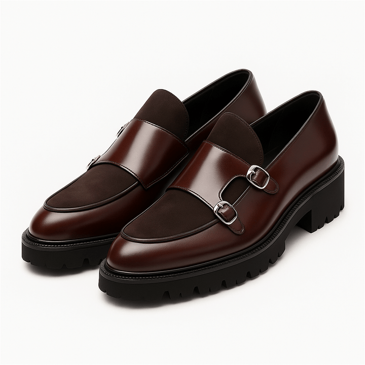 Moderna Loafers Män | Monk Strap Design med Dubbla Spännen | Elegant Stil för Formella Tillfällen 0
