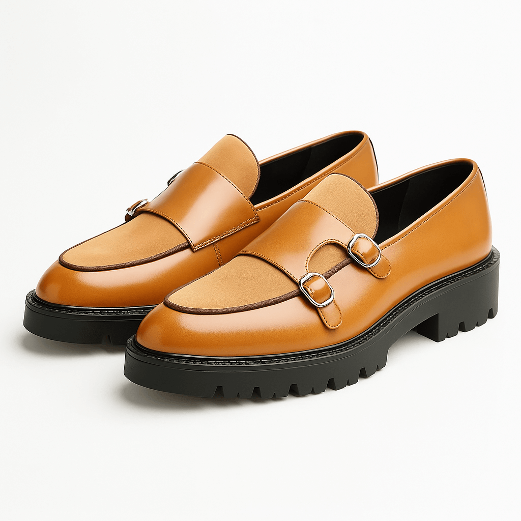 Moderna Loafers Män | Monk Strap Design med Dubbla Spännen | Elegant Stil för Formella Tillfällen 3
