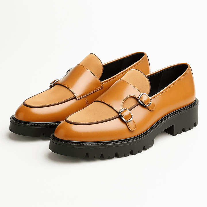 Moderna Loafers Män | Monk Strap Design med Dubbla Spännen | Elegant Stil för Formella Tillfällen 3