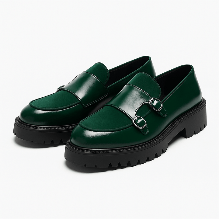 Moderna Loafers Män | Monk Strap Design med Dubbla Spännen | Elegant Stil för Formella Tillfällen 4