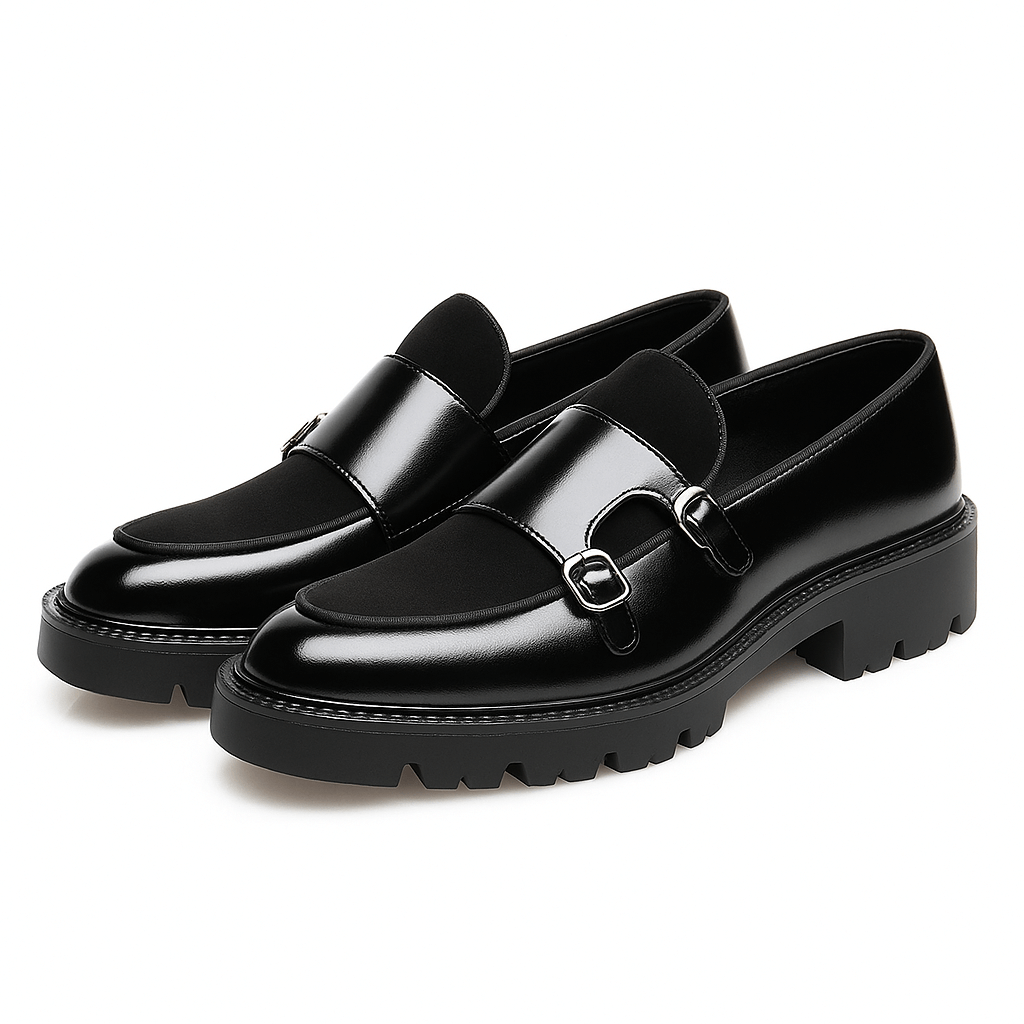Moderna Loafers Män | Monk Strap Design med Dubbla Spännen | Elegant Stil för Formella Tillfällen 5