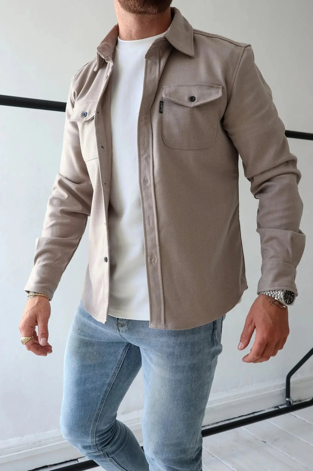 Moderna Overshirtjacka för Herrar med Avslappnad Passform | Mångsidig Lagerplagg för Stil och Komfort 1