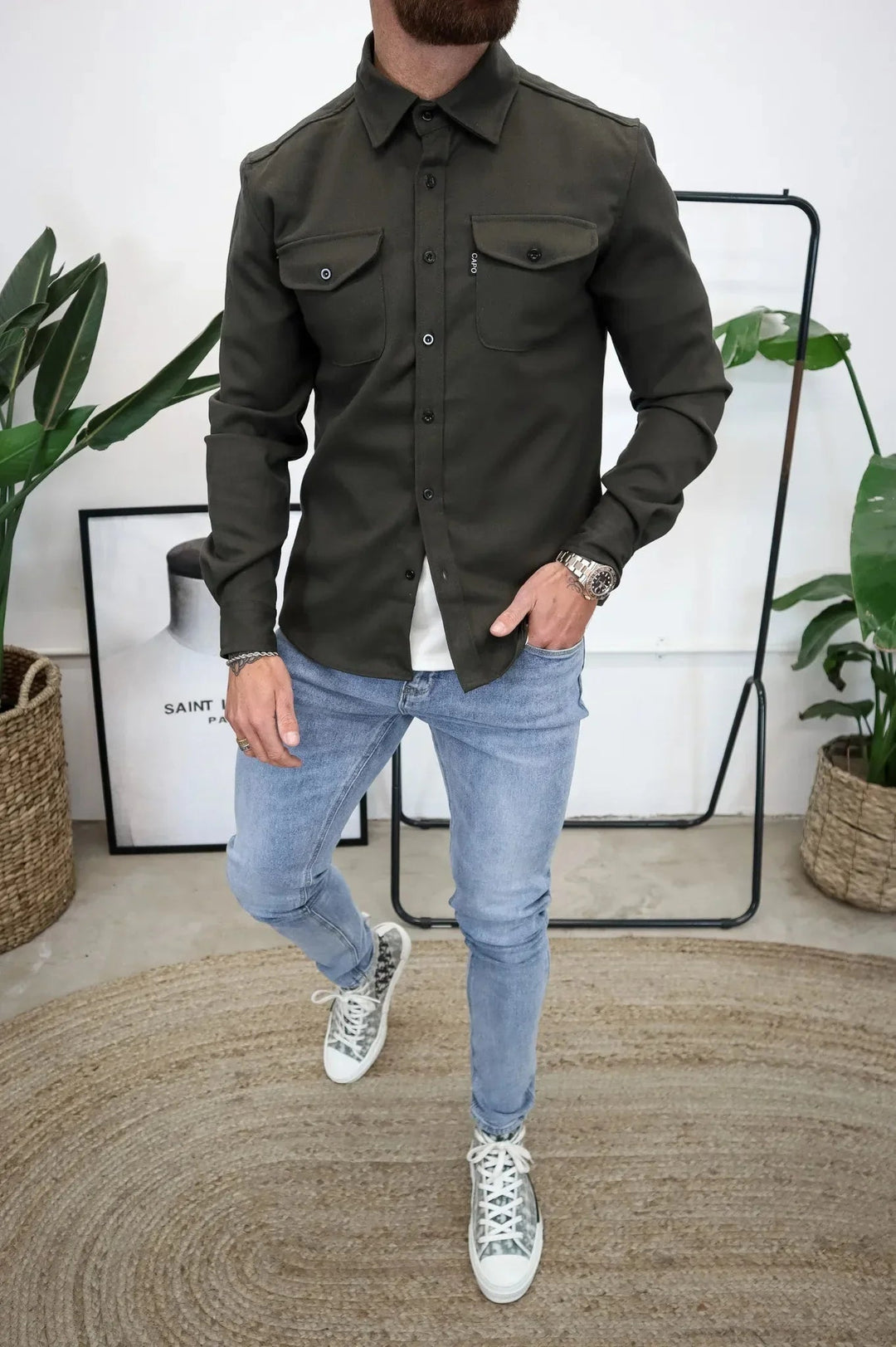 Moderna Overshirtjacka för Herrar med Avslappnad Passform | Mångsidig Lagerplagg för Stil och Komfort 4