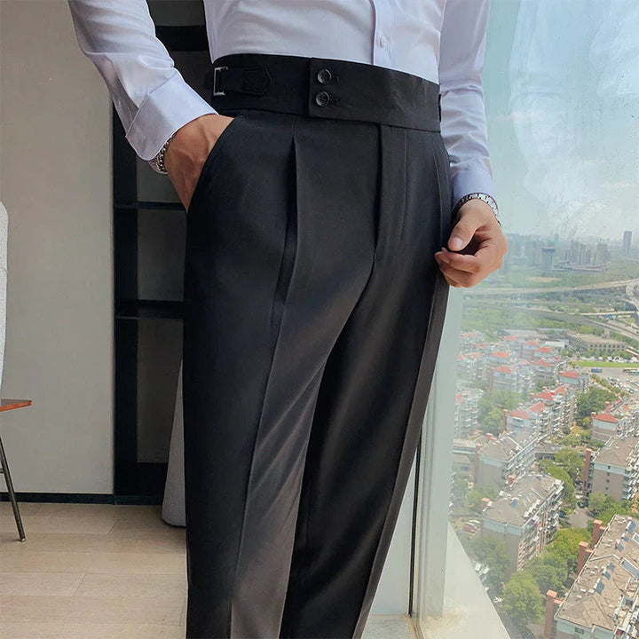 Moderna Plisserade Byxor för Män i Slim Fit med Raffinerad Finish | Mångsidiga och Bekväma för Vardagsbruk 0