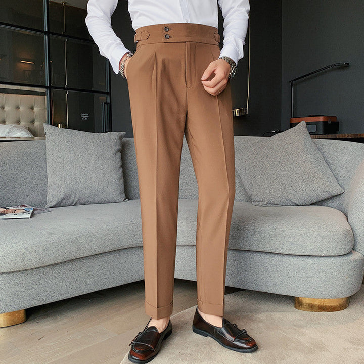 Moderna Plisserade Byxor för Män i Slim Fit med Raffinerad Finish | Mångsidiga och Bekväma för Vardagsbruk 2