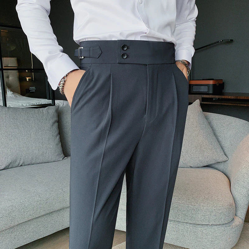Moderna Plisserade Byxor för Män i Slim Fit med Raffinerad Finish | Mångsidiga och Bekväma för Vardagsbruk 4