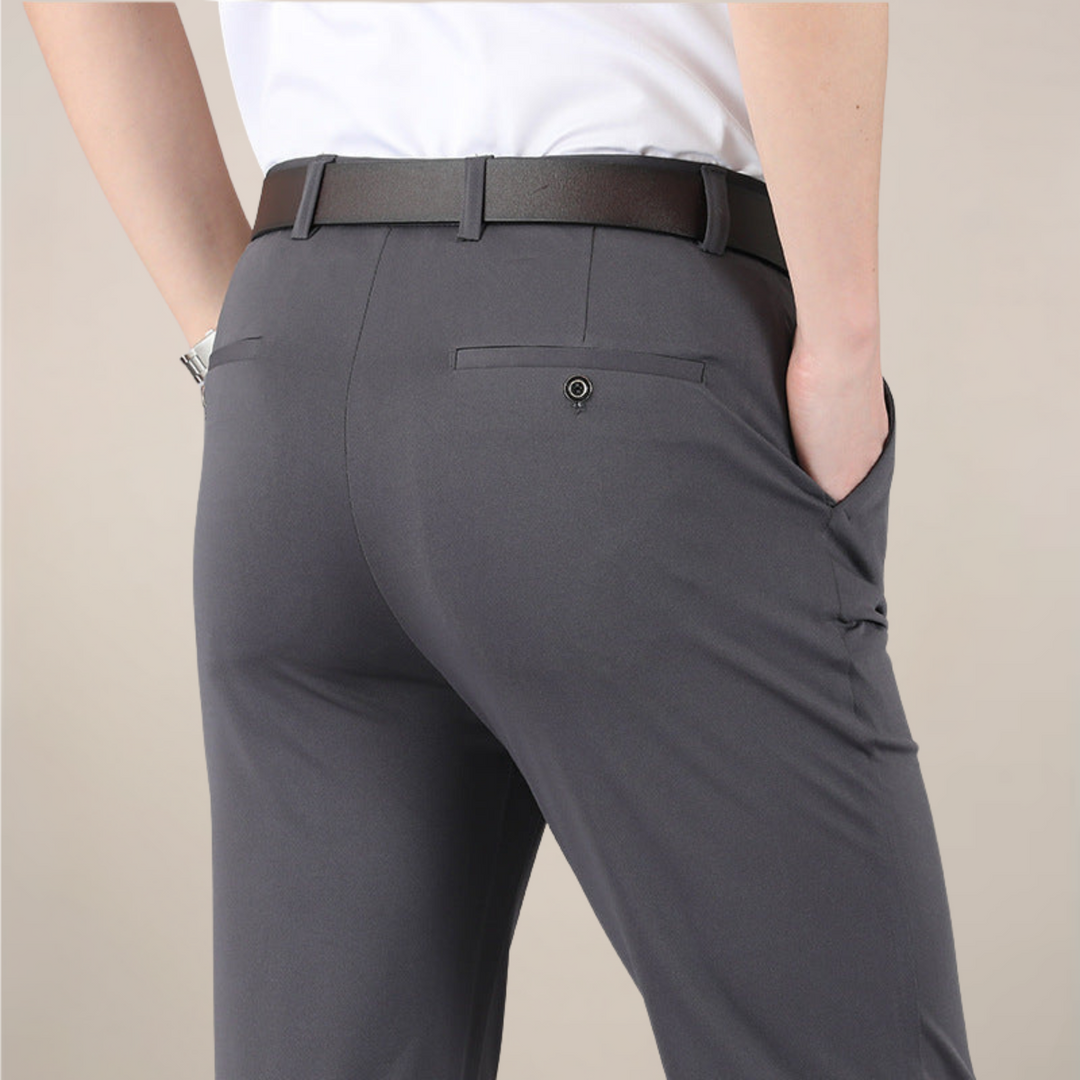 Moderna Slim Fit-byxor med Stretchmidja | Elegant Design för Vardagsbruk 1