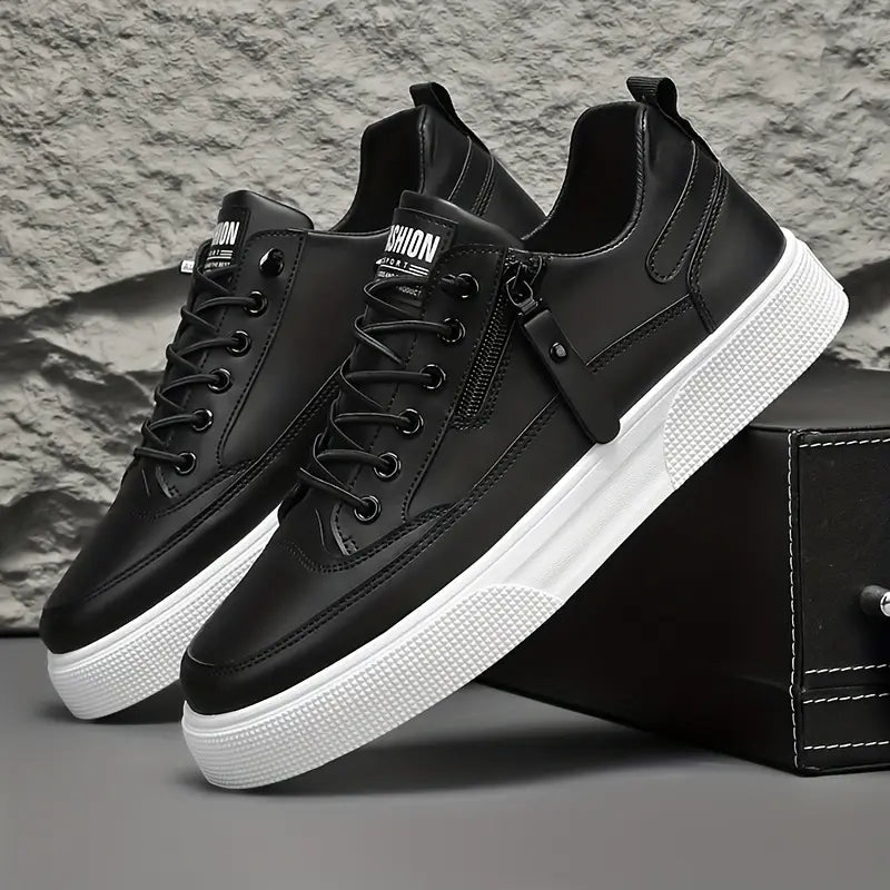 Moderna Sneakers | Låga Herrskor med Dragkedja för Enkel Påtagning | Elegant Design för Vardagsbruk 0