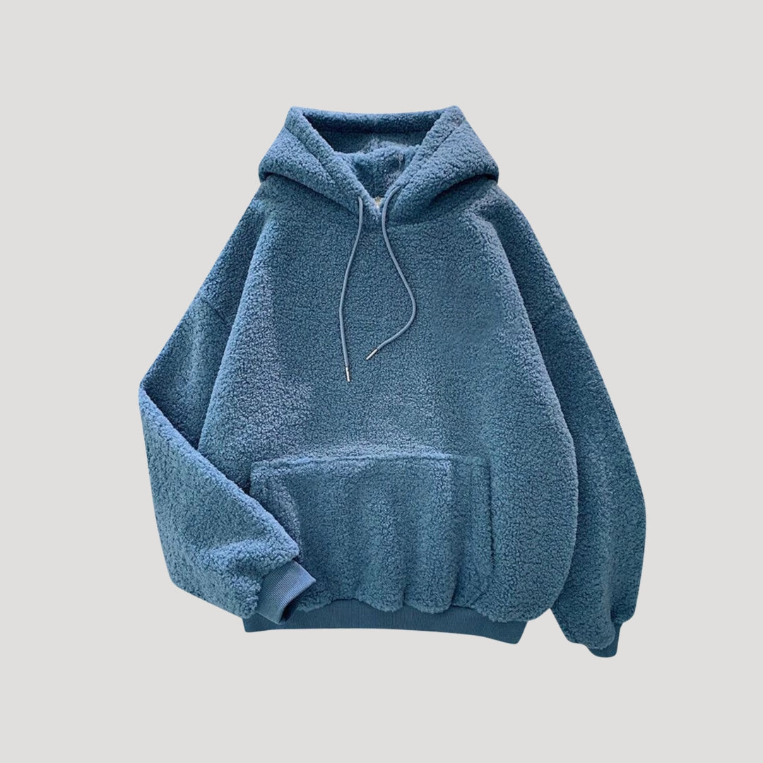 Mysig Oversized Hoodie i Sherpa Fleece med Justerbar Huva | Varm och Bekväm Vintertröja för Kalla Dagar 1