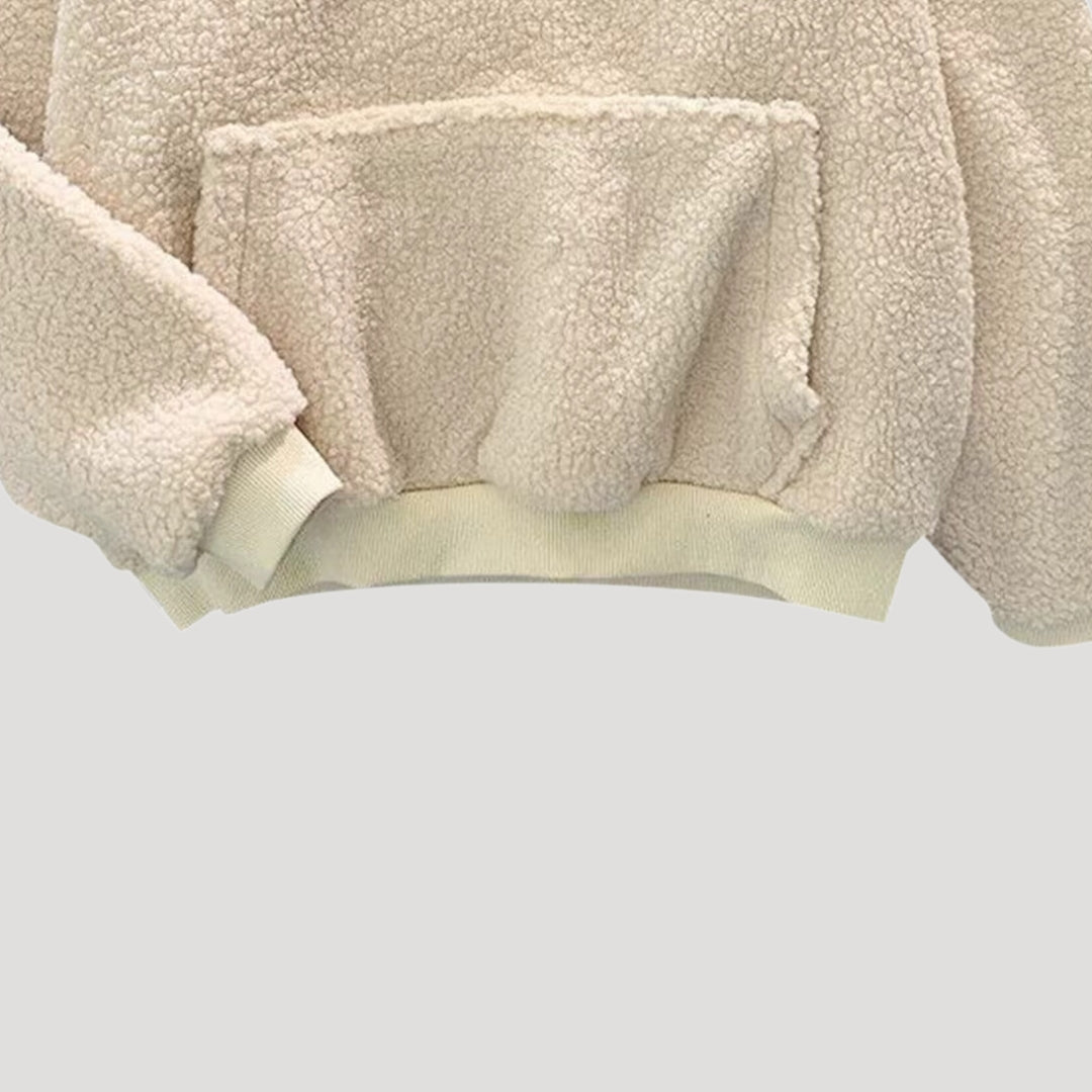 Mysig Oversized Hoodie i Sherpa Fleece med Justerbar Huva | Varm och Bekväm Vintertröja för Kalla Dagar 3