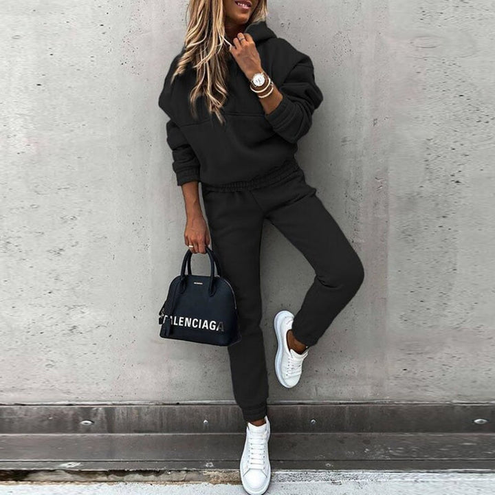 Mysigt Loungewear Set | Huvtröja och Joggingbyxor med Andningsbart Material | Bekväm Stil för Avkoppling 0