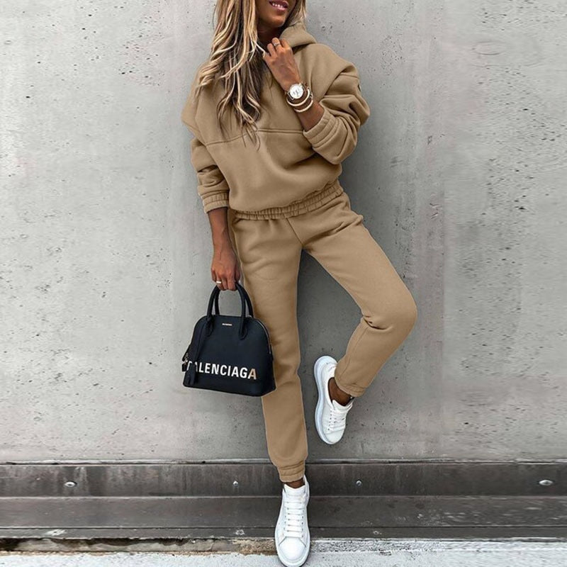 Mysigt Loungewear Set | Huvtröja och Joggingbyxor med Andningsbart Material | Bekväm Stil för Avkoppling 1