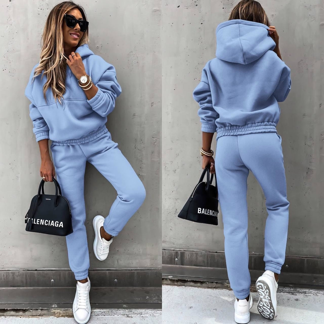 Mysigt Loungewear Set | Huvtröja och Joggingbyxor med Andningsbart Material | Bekväm Stil för Avkoppling 2