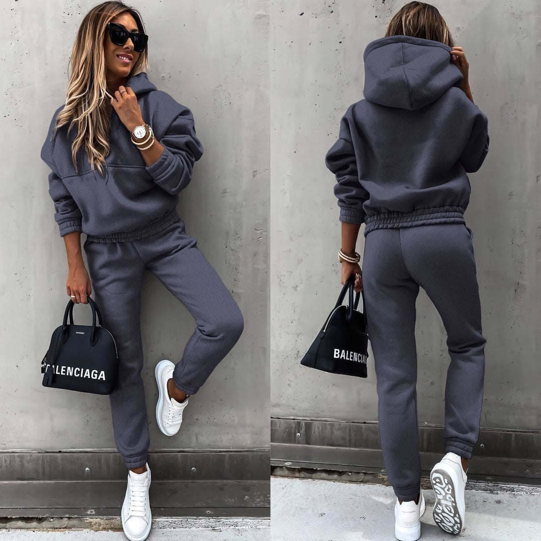 Mysigt Loungewear Set | Huvtröja och Joggingbyxor med Andningsbart Material | Bekväm Stil för Avkoppling 4