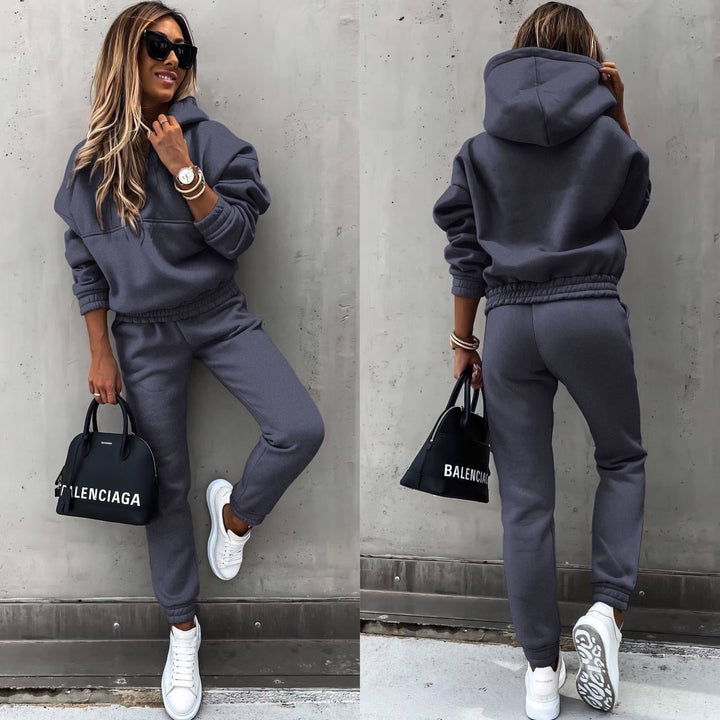 Mysigt Loungewear Set | Huvtröja och Joggingbyxor med Andningsbart Material | Bekväm Stil för Avkoppling 4