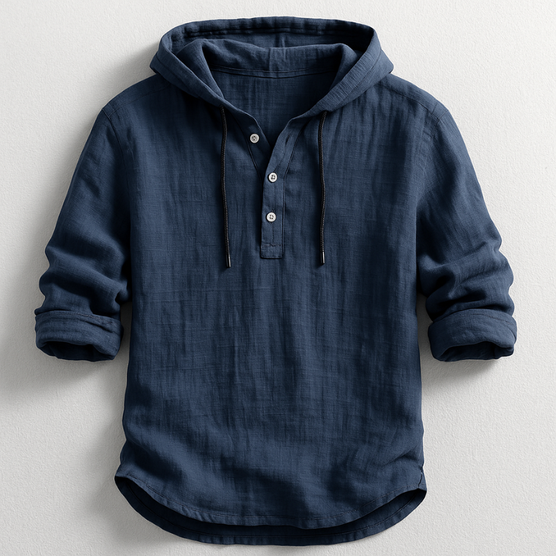 Noah | Avslappnad Långärmad Herrhoodie Med Funktionella Detaljer 4