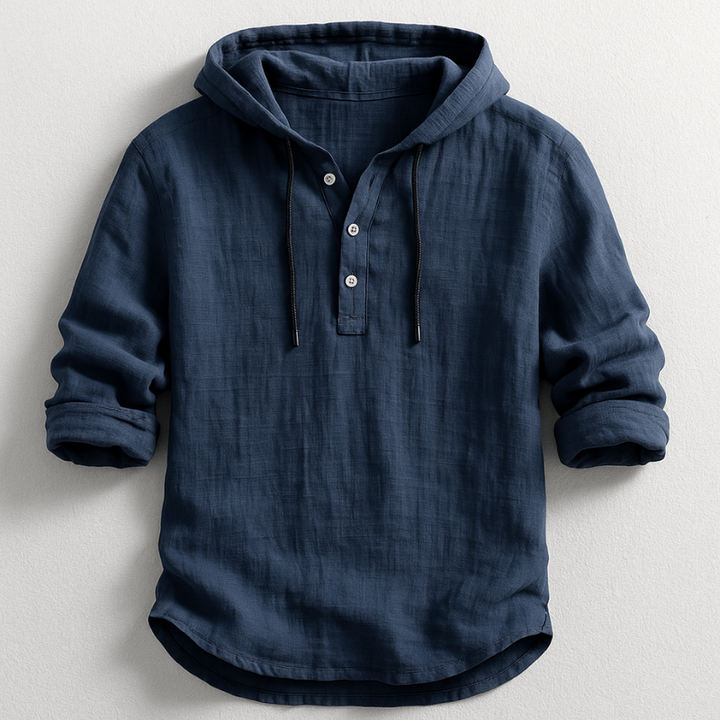 Noah | Avslappnad Långärmad Herrhoodie Med Funktionella Detaljer 4