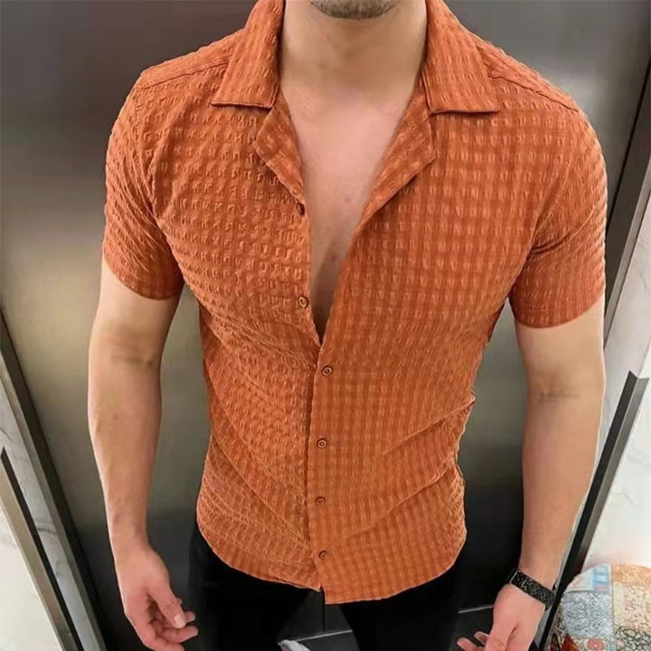 Noah | Slim Fit Kortärmad Kofta med Slagkrage 2