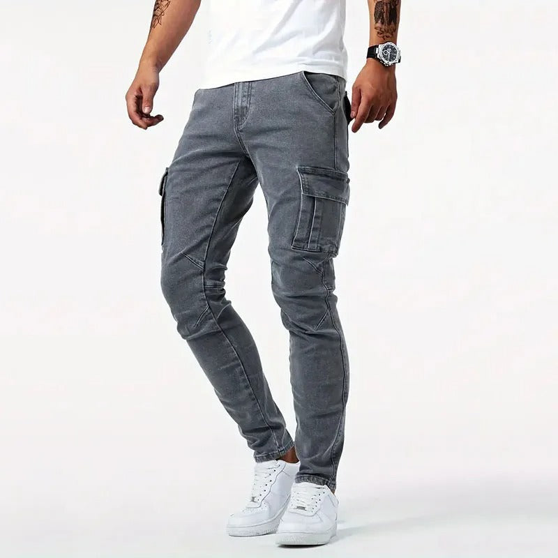 Noah | Slim Fit Stretch Cargobyxor Dam med Flera Fickor 3