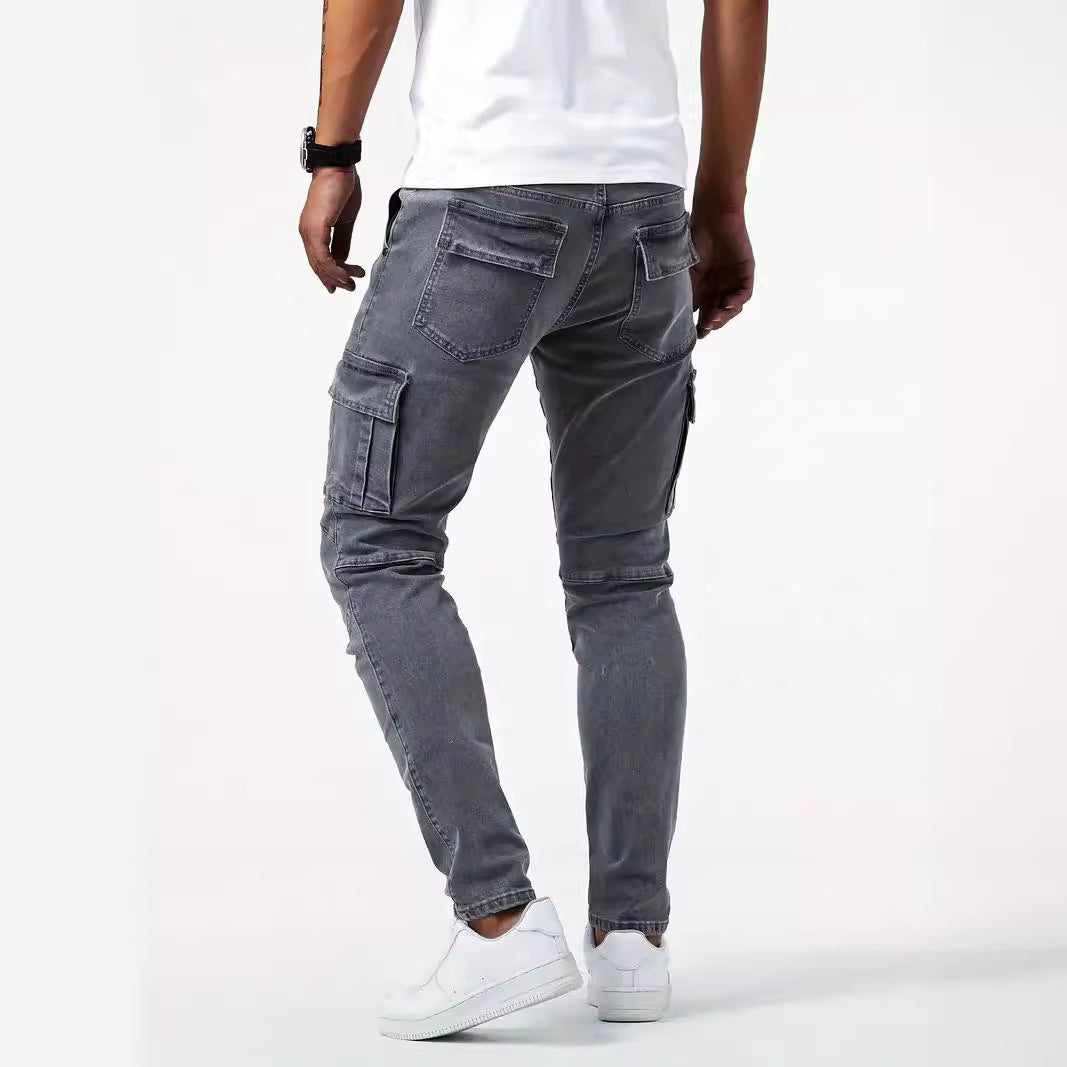 Noah | Slim Fit Stretch Cargobyxor Dam med Flera Fickor 4