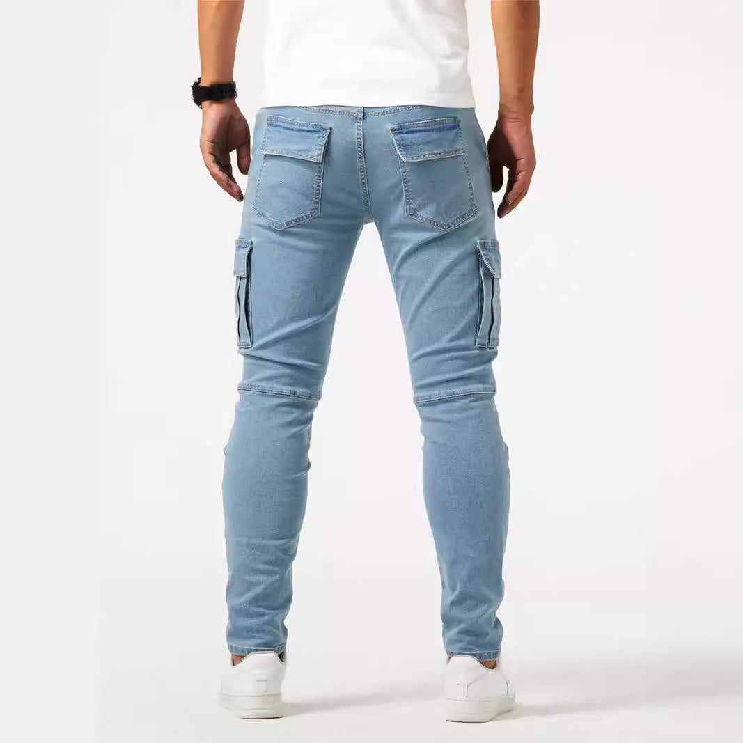 Noah | Slim Fit Stretch Cargobyxor Dam med Flera Fickor 5