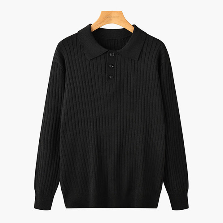 Noah | Stilren Långärmad Piketröja med Ribbad Design 1