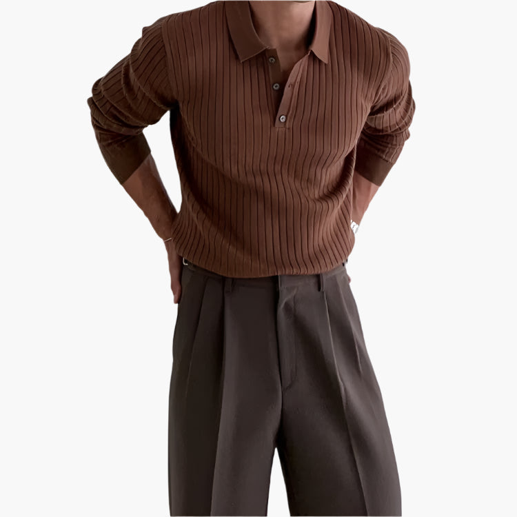 Noah | Stilren Långärmad Piketröja med Ribbad Design 5
