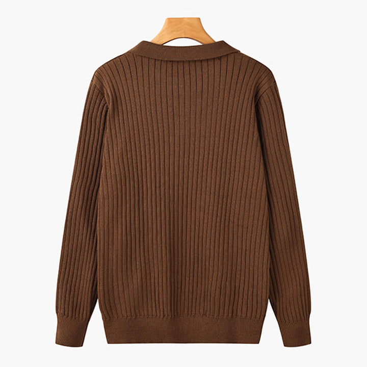Noah | Stilren Långärmad Piketröja med Ribbad Design 6