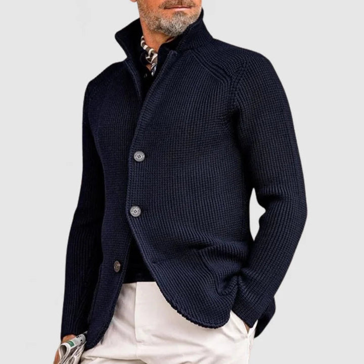 Noah | Strukturerad Cardigan med Ståkrage för Män 0