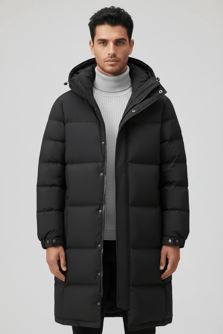 Noah | Tjockt Isolerad Trenchcoat för Män med Huva | Väderbeständig Design för Kalla Vinterdagar 0