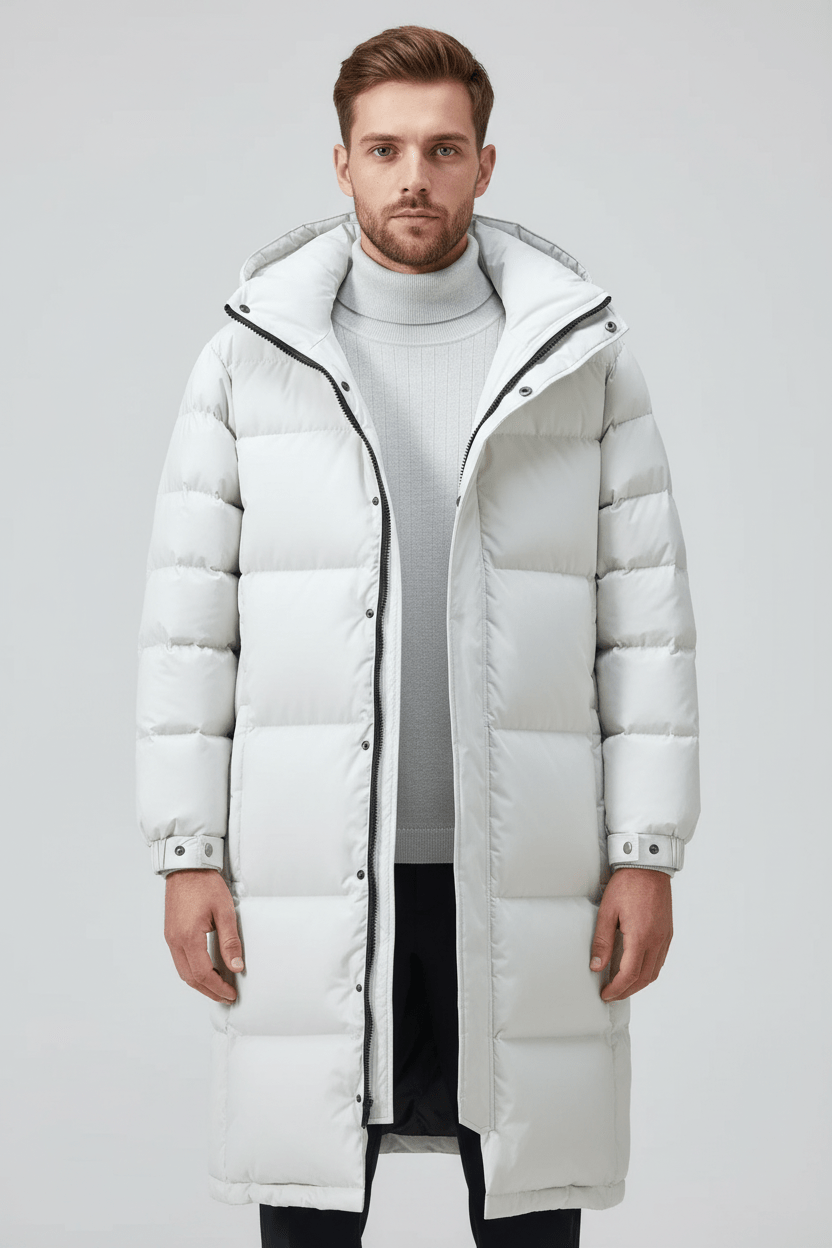 Noah | Tjockt Isolerad Trenchcoat för Män med Huva | Väderbeständig Design för Kalla Vinterdagar 1