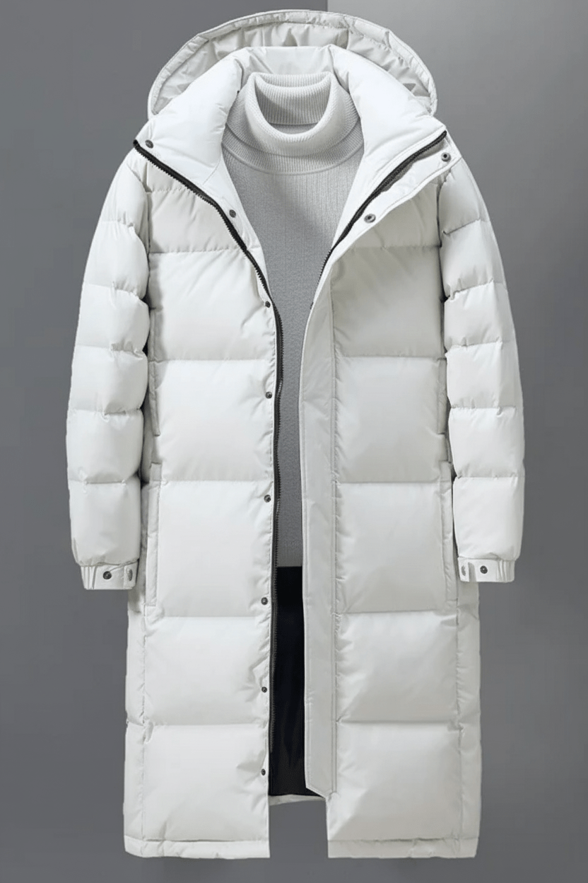 Noah | Tjockt Isolerad Trenchcoat för Män med Huva | Väderbeständig Design för Kalla Vinterdagar 6