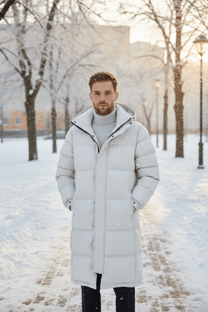 Noah | Tjockt Isolerad Trenchcoat för Män med Huva | Väderbeständig Design för Kalla Vinterdagar 7