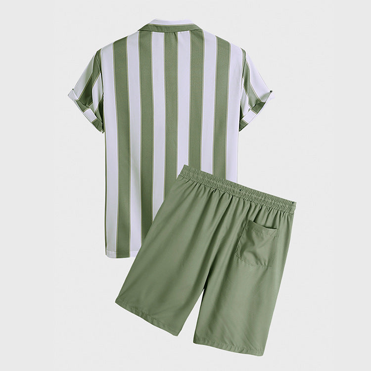 Oliver | Blommig Randig Kortärmad Skjorta och Shorts Set 1