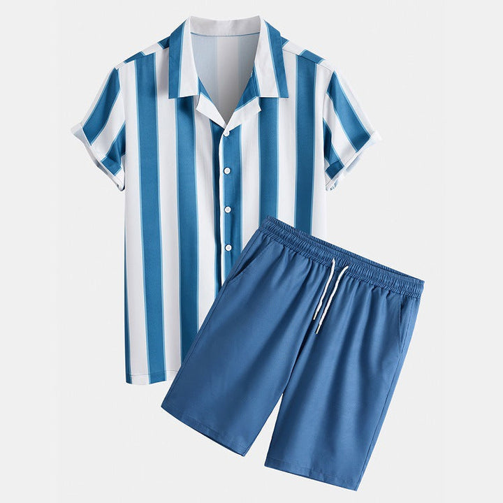 Oliver | Blommig Randig Kortärmad Skjorta och Shorts Set 2