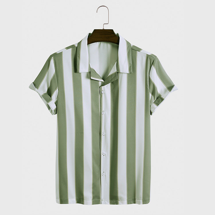 Oliver | Blommig Randig Kortärmad Skjorta och Shorts Set 3