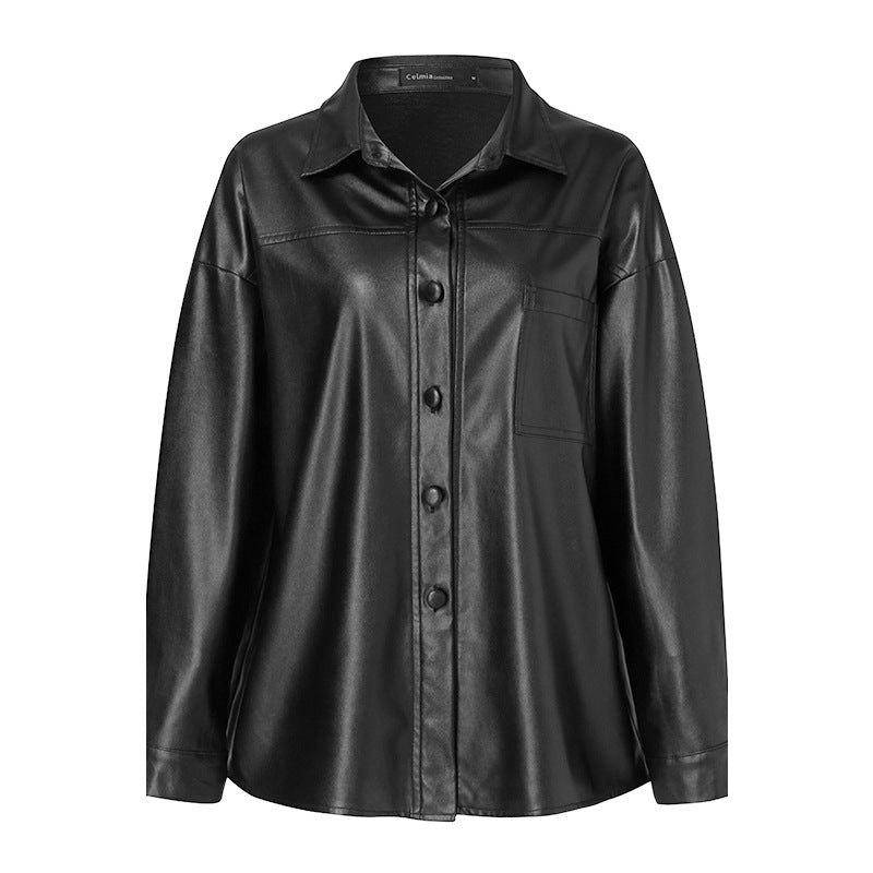 Oliver | Casual Loose Fit Motorcycle Jacket in PU 0