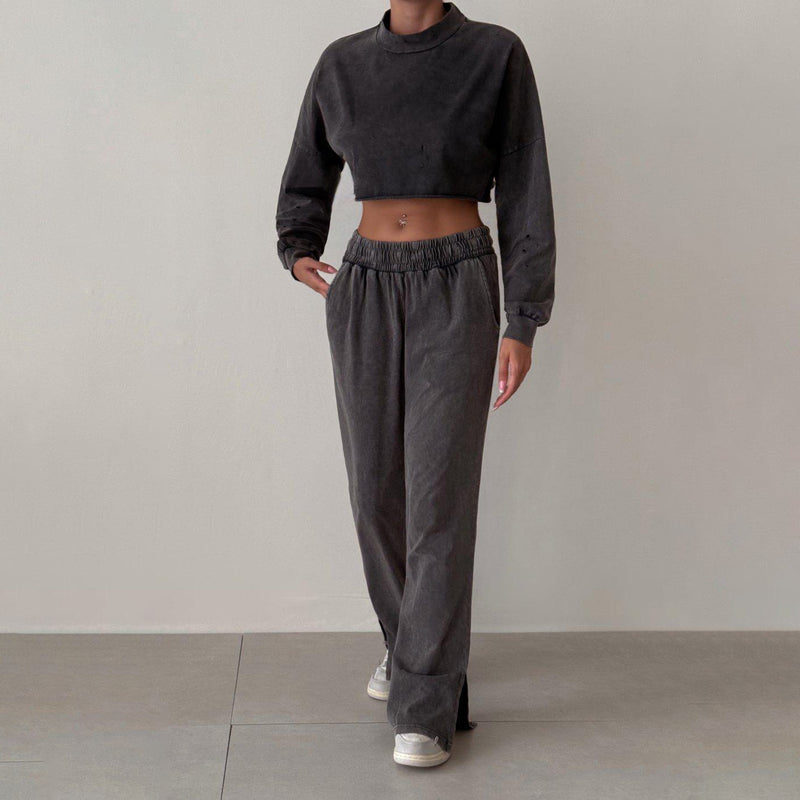 Oliver | Elegant Halv Polotröja och Avslappnade Byxor Set 1