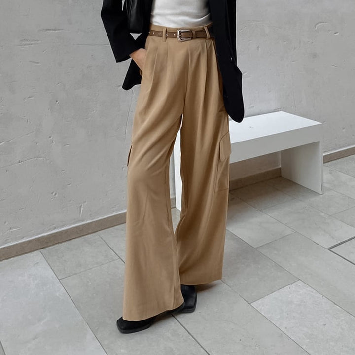 Oliver | Elegant Hög Midja Vida Benbyxor 0