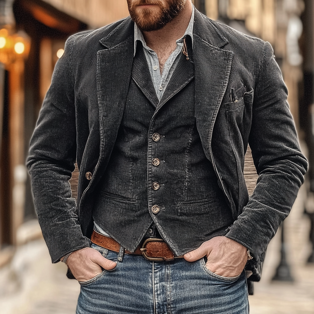 Oliver | Elegant Slim Fit Kostym Set Herr med Kavaj och Väst 1