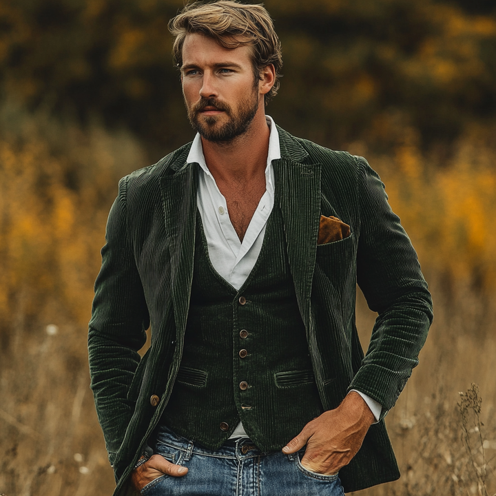 Oliver | Elegant Slim Fit Kostym Set Herr med Kavaj och Väst 3