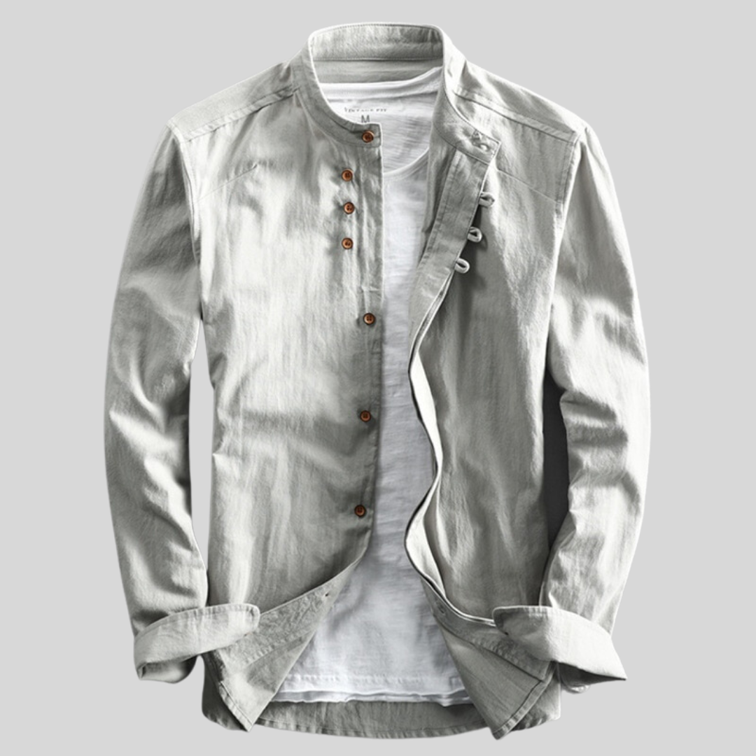 Oliver | Elegant Slim Fit Skjorta Med Öppen Krage 0